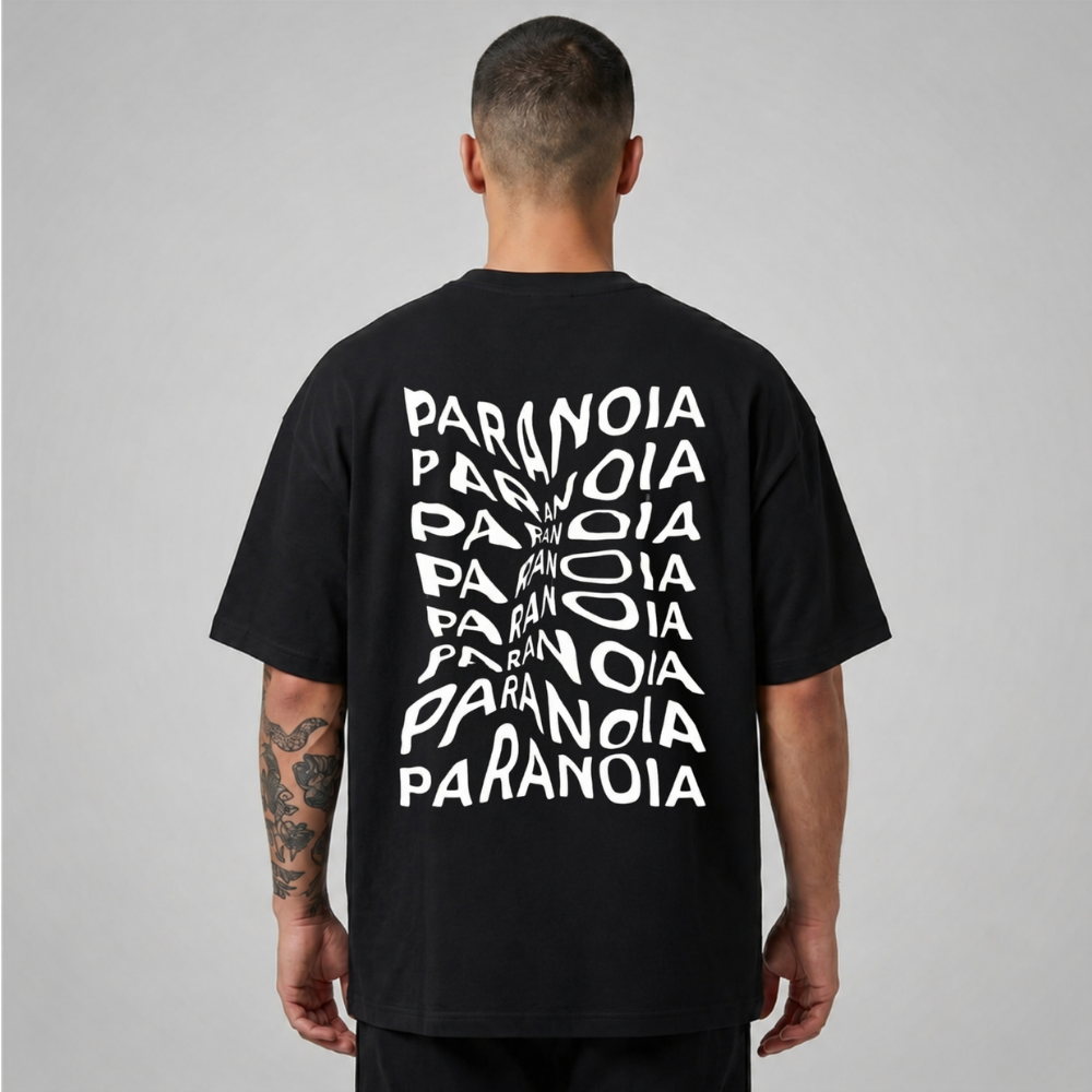 Oversize Premium T-Shirt Paranoia - Siyah